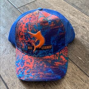 Reel Legends Tangelo and Blue Mesh Cap